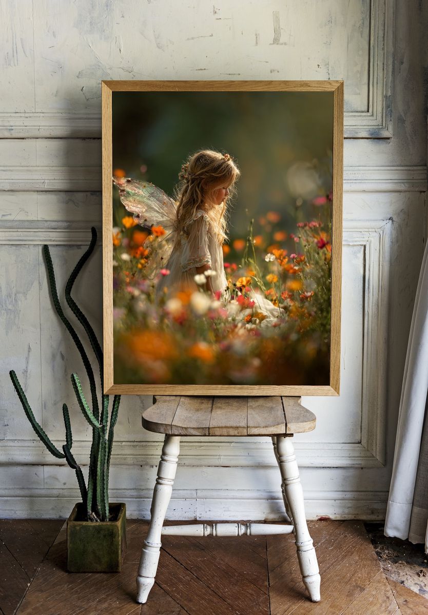 Flower Fairy Portrait Print. — room view 1