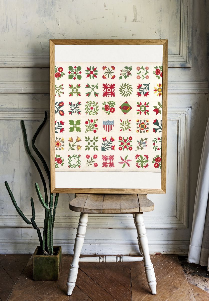 Floral Quilt Pattern Poster room preview