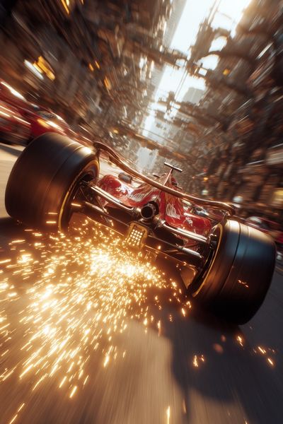 Formula Racing Sparks Photography Poster. poster print