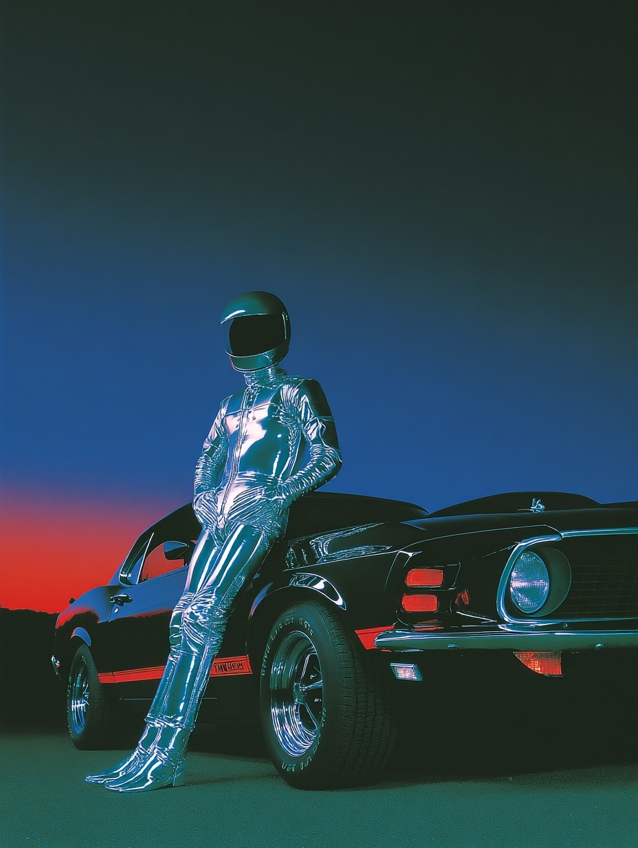 Futuristic Racer — Retro Print. poster detail