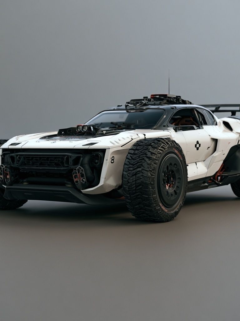 Futuristic Off-Road Rally Car Poster. poster — photography art