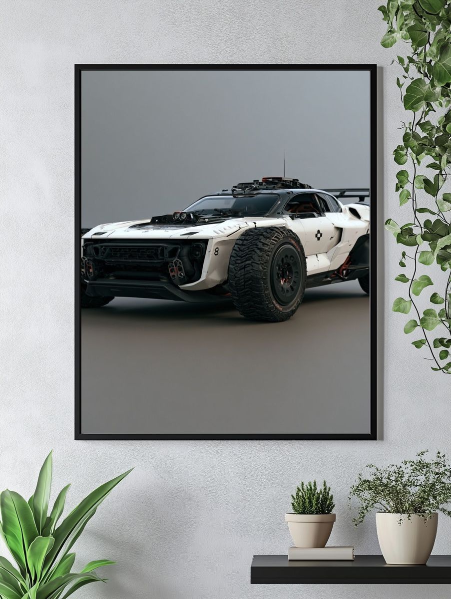 Futuristic Off-Road Rally Car Poster. — room view 4