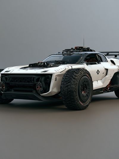 Futuristic Off-Road Rally Car Poster. poster