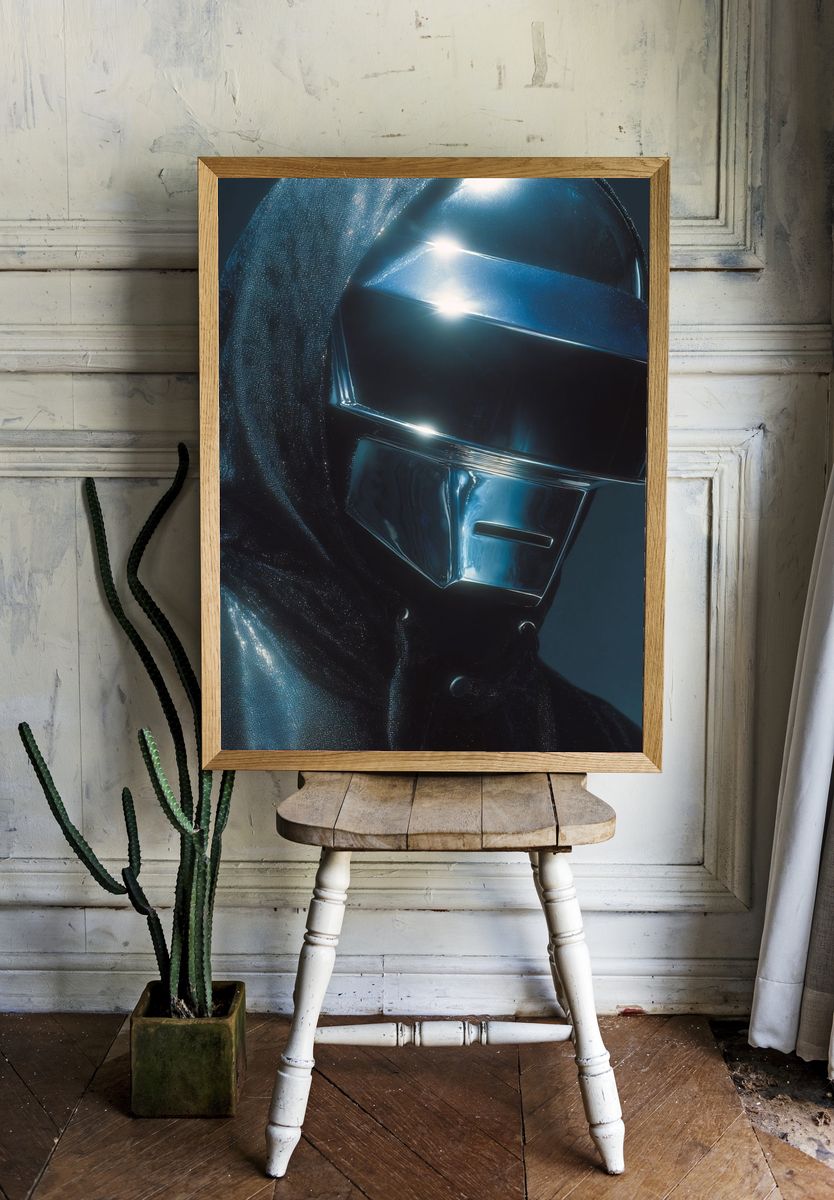 Futuristic Robot Mask — Fine Art Print. — room view 1