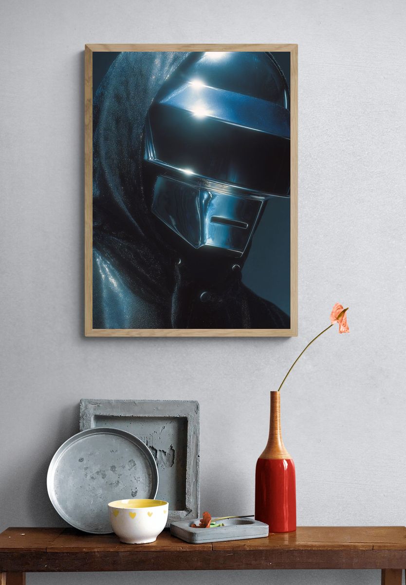 Futuristic Robot Mask — Fine Art Print. — room view 3