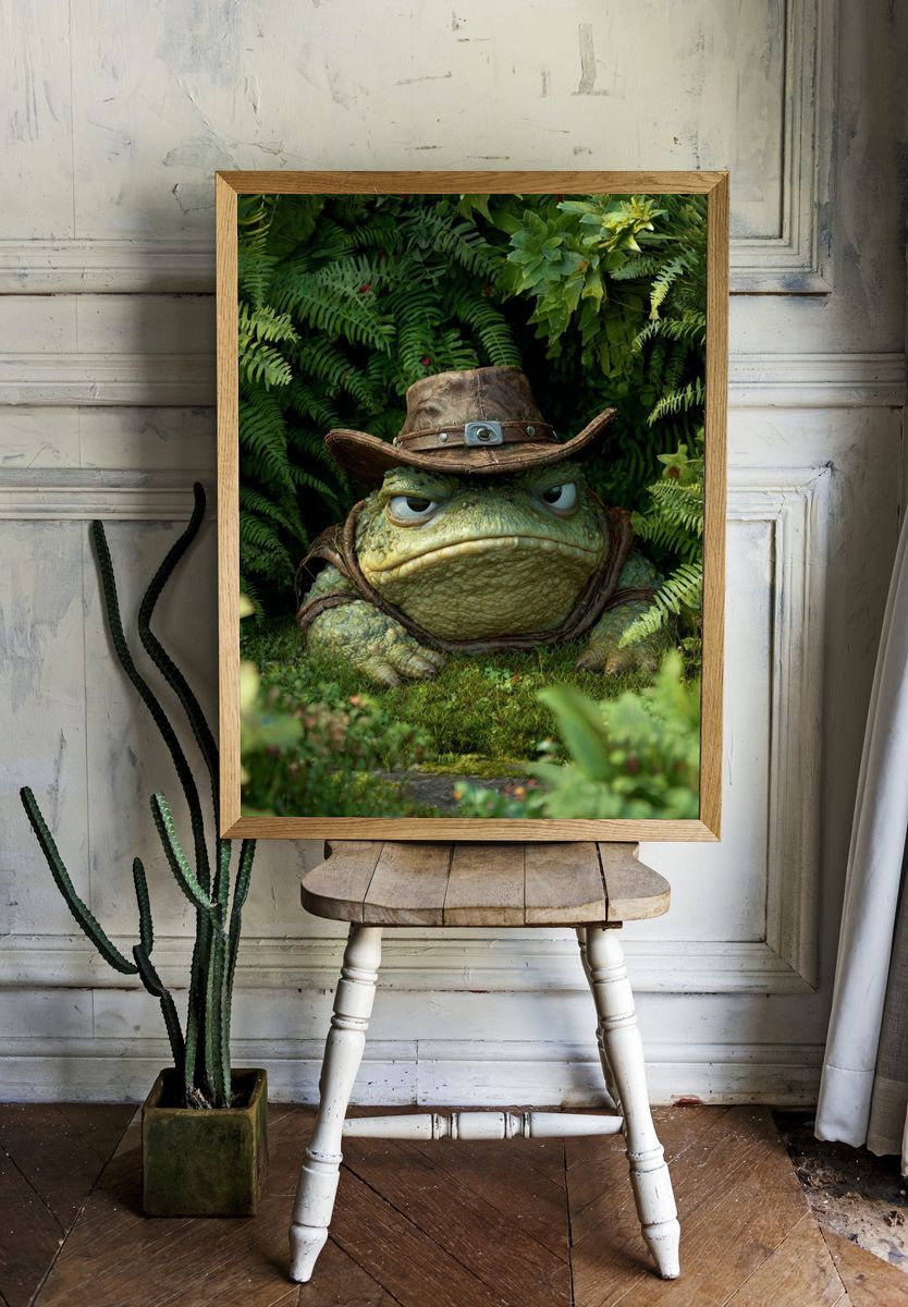 Adventurous Frog — Illustration Print room preview