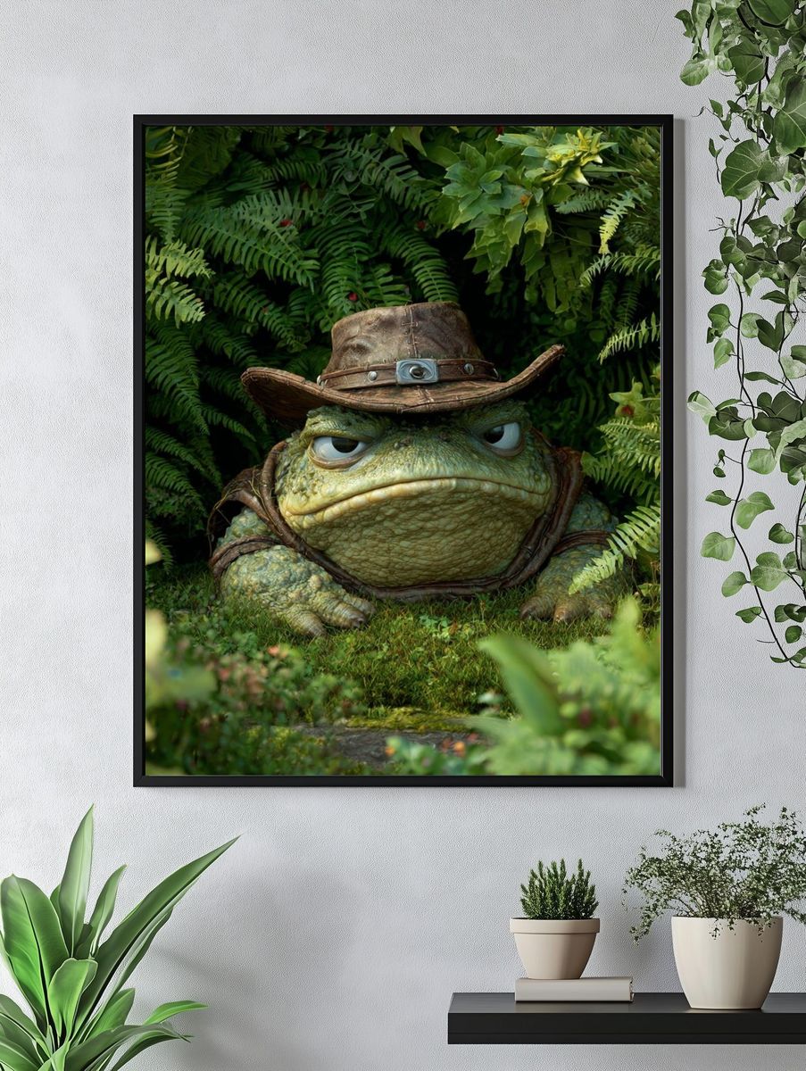Adventurous Frog — Illustration Print. — room view 4