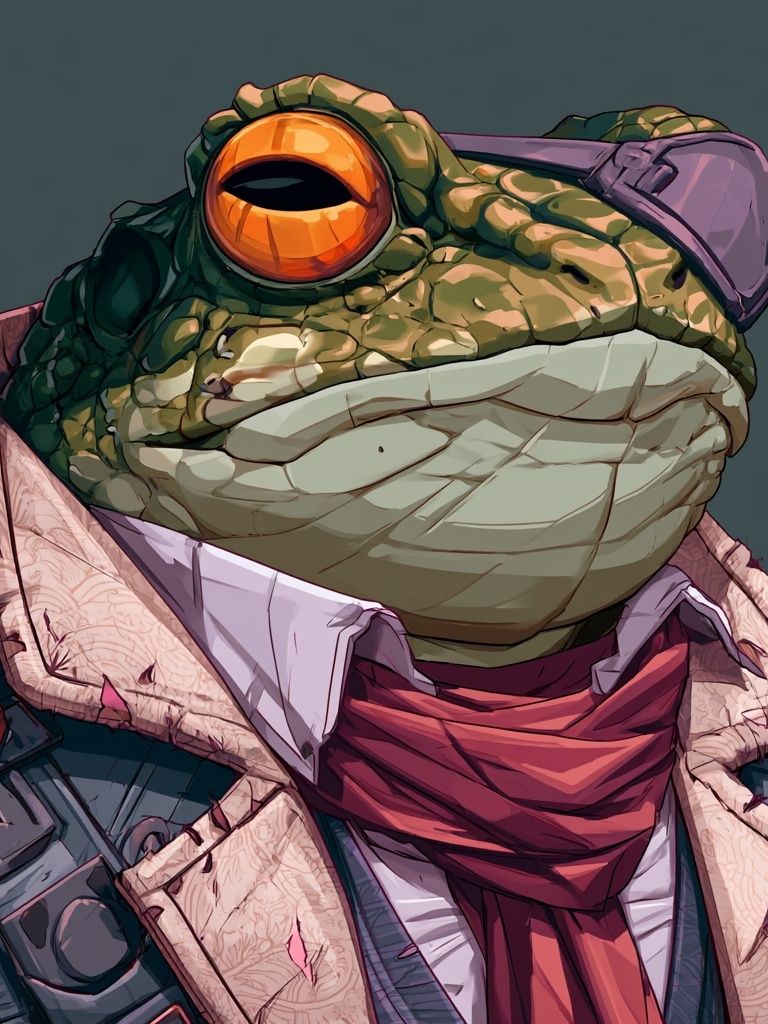 Stylish Frog Portrait Illustration Poster. poster — illustration art