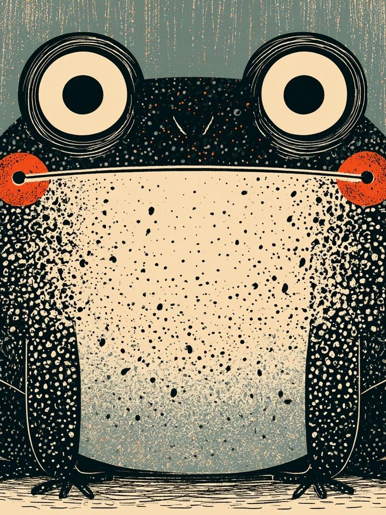 Playful Frog Illustration Poster. poster detail