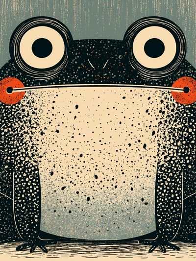 Playful Frog Illustration Poster. poster