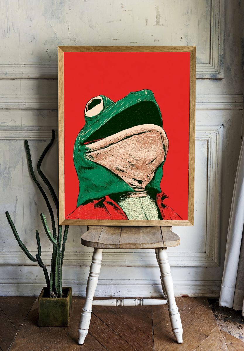 Frog Pop Art Poster. — room view 1