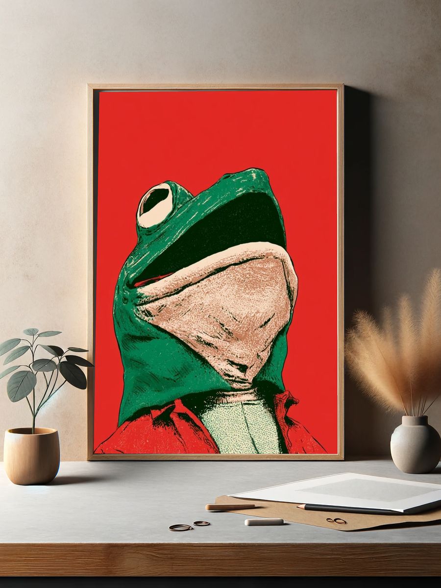 Frog Pop Art Poster. — room view 2