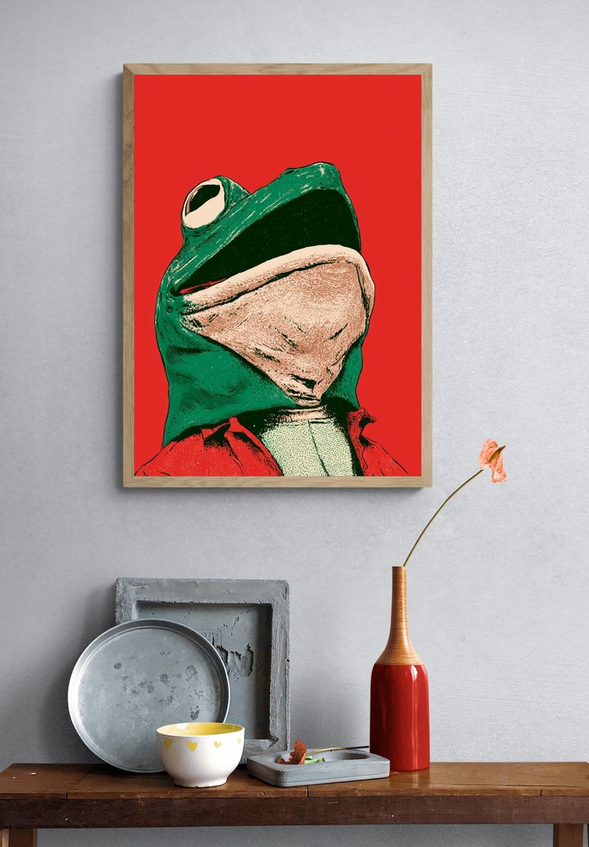 Frog Pop Art Poster. — room view 3