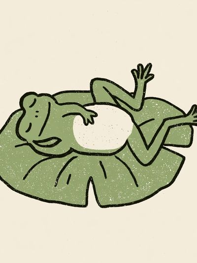 Relaxed Frog Illustration Poster. poster