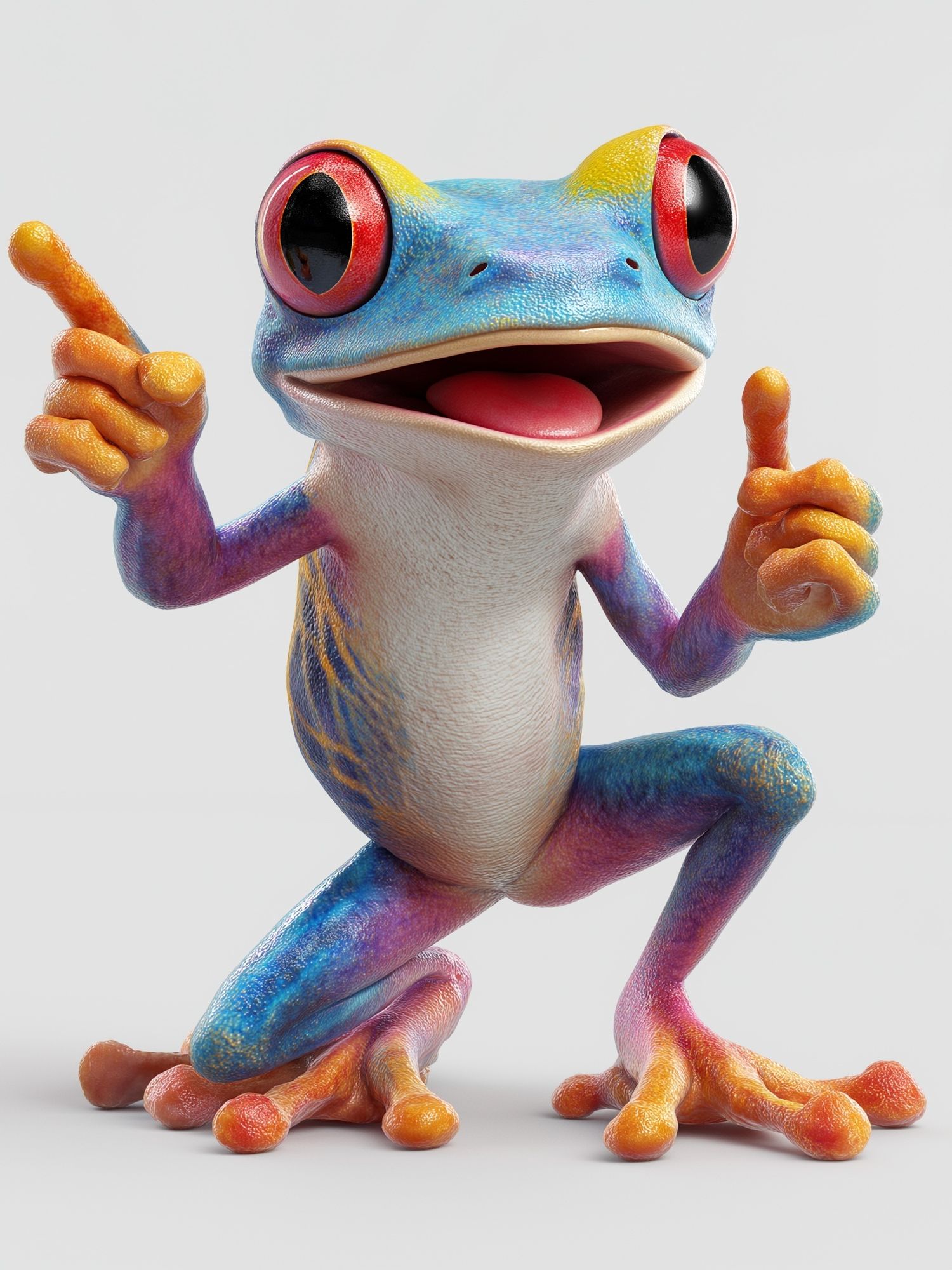 Colorful Frog Character Illustration Poster. poster detail