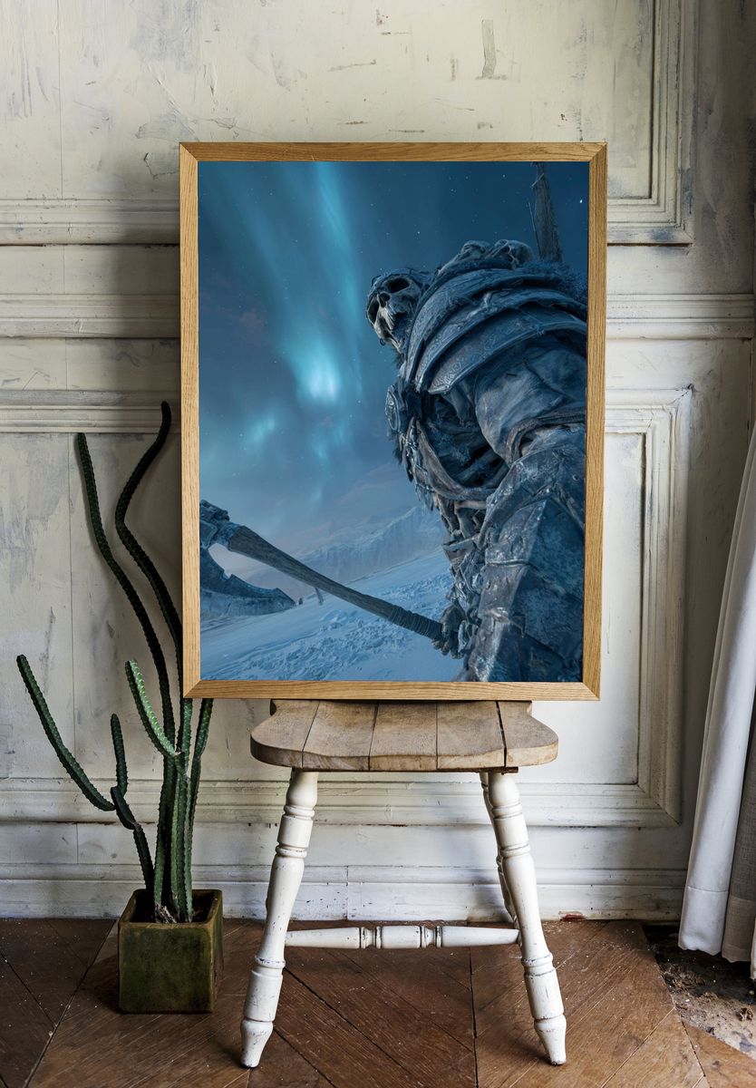 Frost Giant Under Northern Lights Poster room preview