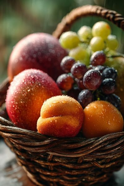 Fresh Fruit Basket — Food Art Print. poster print