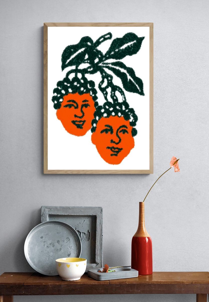 Fruity Faces — Illustration Print. — room view 3