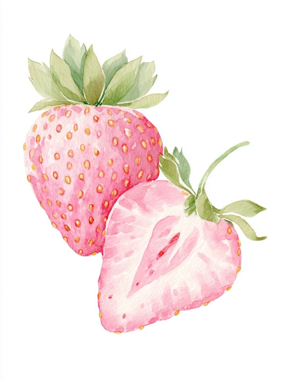 Strawberry Watercolor Poster. poster detail