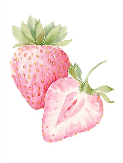 Strawberry Watercolor Poster.