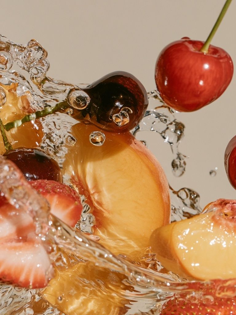 Floating Fruit Splash Photography Poster. poster — photography art