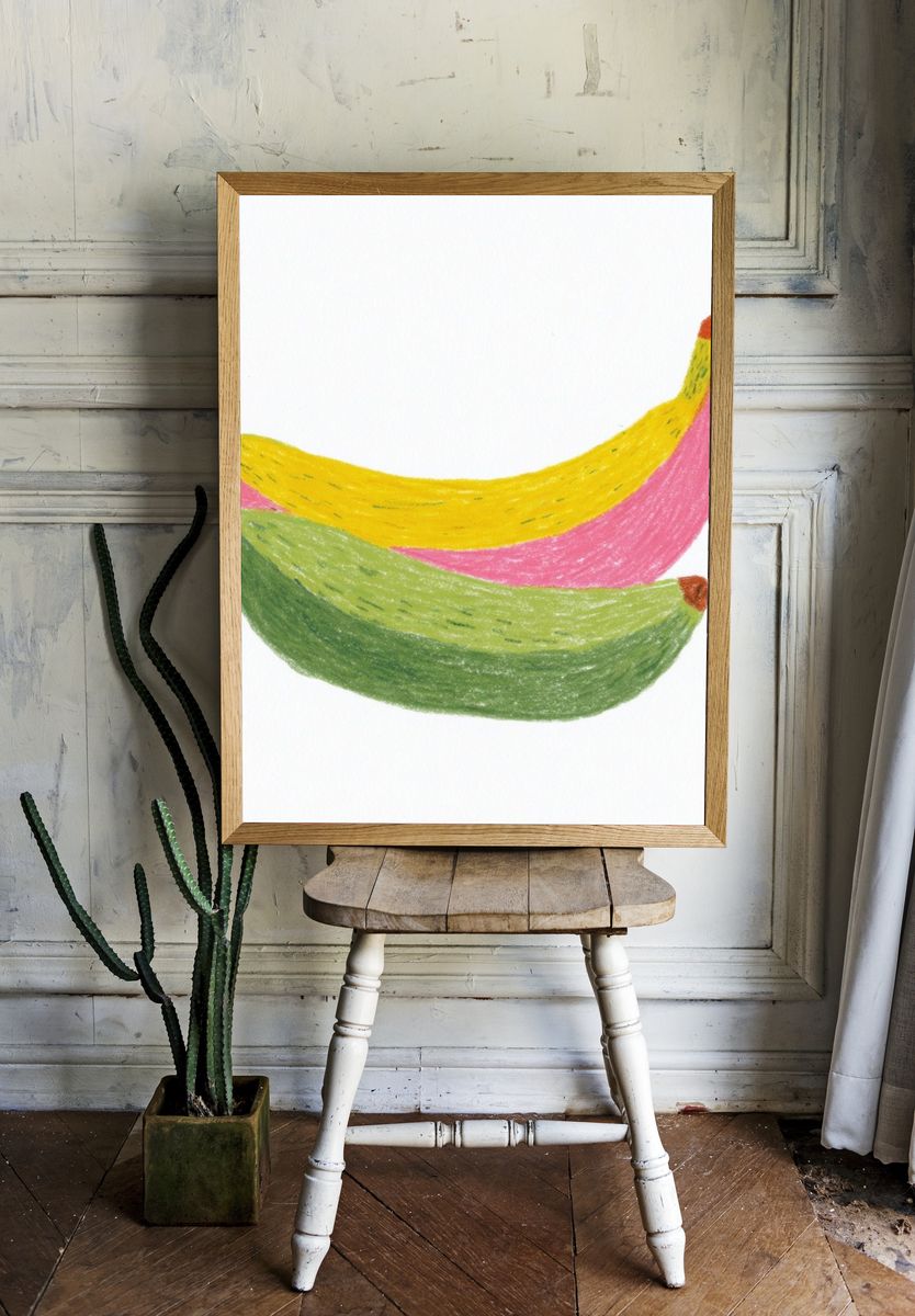 Colorful Bananas Illustration Poster. room preview