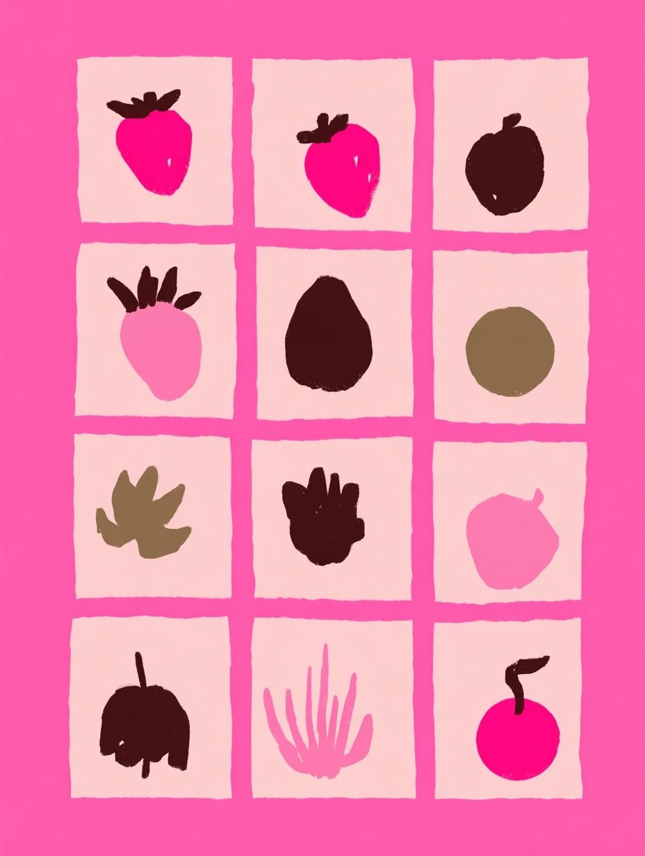 Colorful Fruit Illustration Poster. poster — illustration art