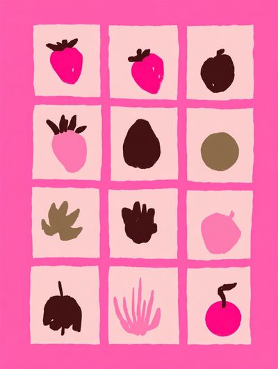 Colorful Fruit Illustration Poster. poster
