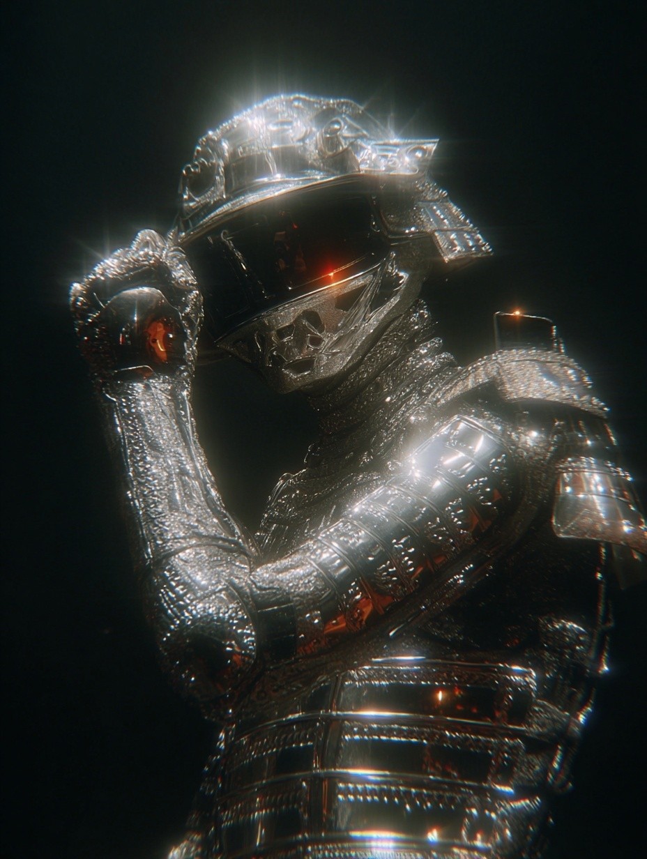 Futuristic Samurai Armor — Digital Art Print. poster — fine-art art