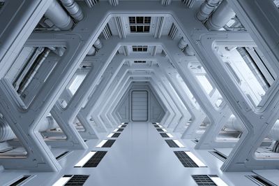 Futuristic Space Corridor Poster. poster