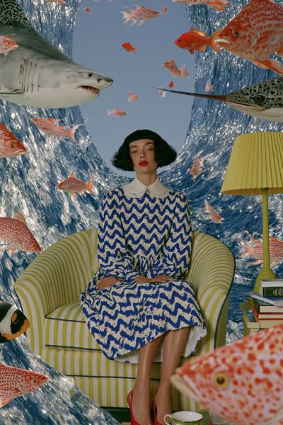 Surreal Fish Room Fashion Poster. poster