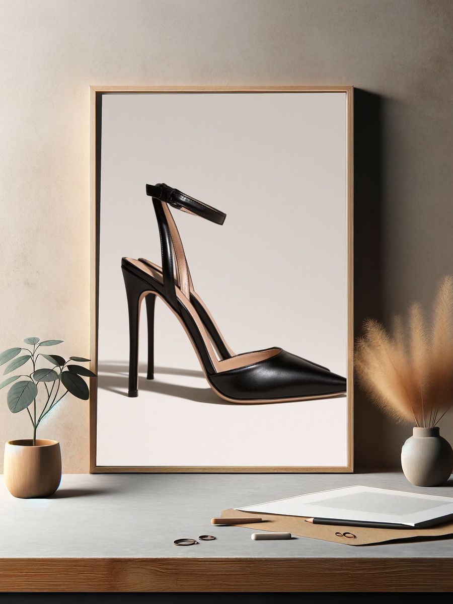 Black Stiletto Heel Fashion Poster. — room view 2