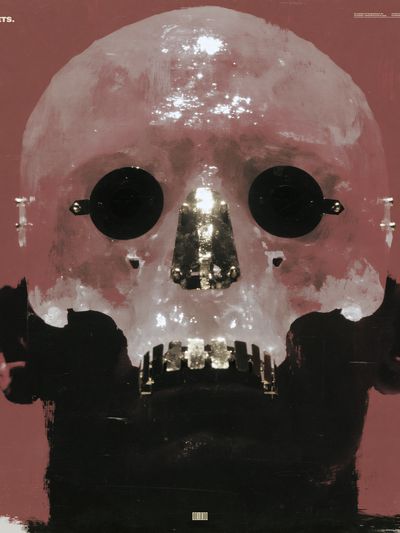 Surreal Skull Portrait Print. poster