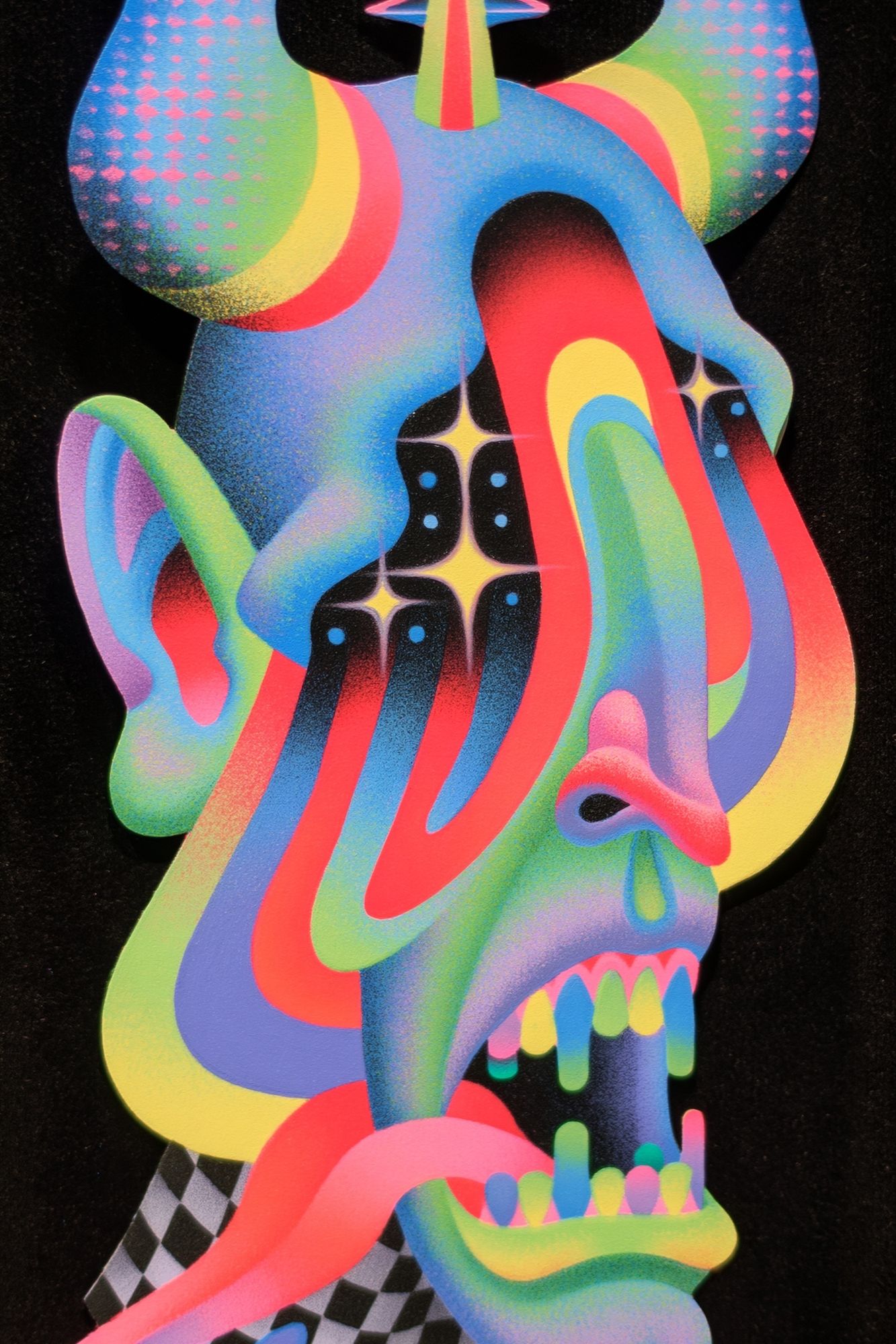 Neon Surreal Skull Print. poster — fine-art art