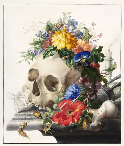 Vanitas still life (1667-1726) painting. poster print
