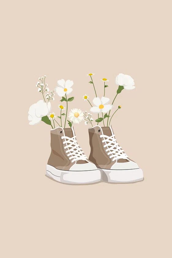 Floral Sneakers Illustration Poster. poster — illustration art