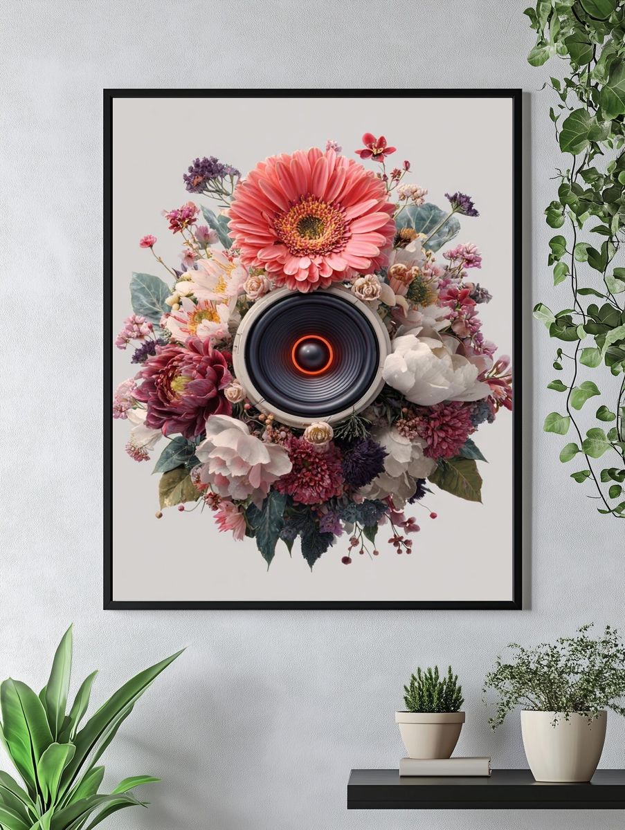 Floral Speaker — Illustration Print. — room view 4