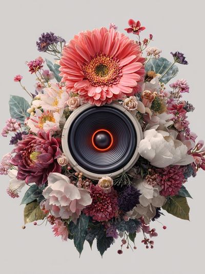 Floral Speaker — Illustration Print. poster