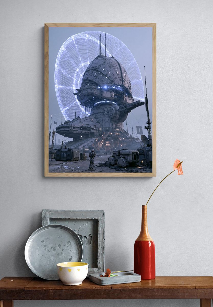 Futuristic Space Station Sci-Fi Poster. — room view 3
