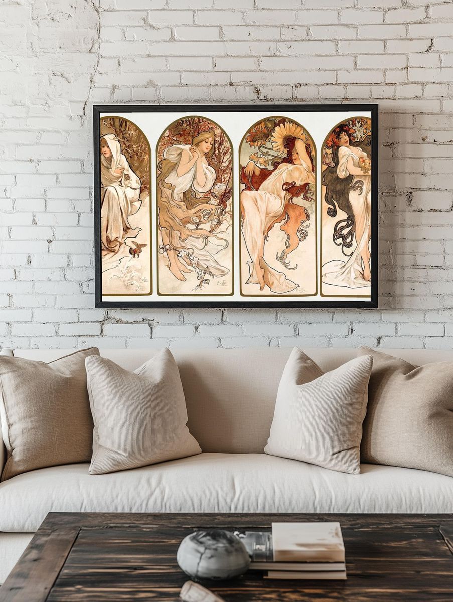 Four Seasons — Art Nouveau Print. — room view 1