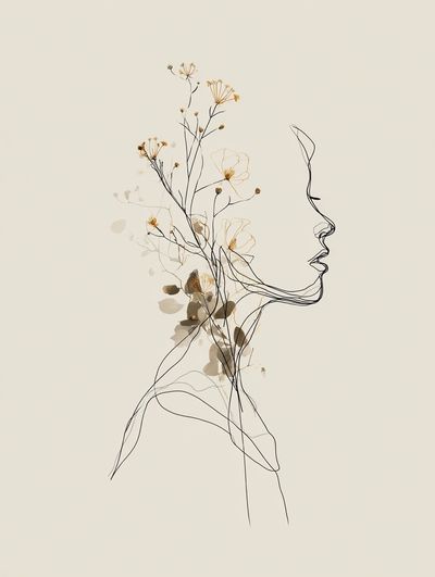 Floral Silhouette — Minimalist Print. poster print
