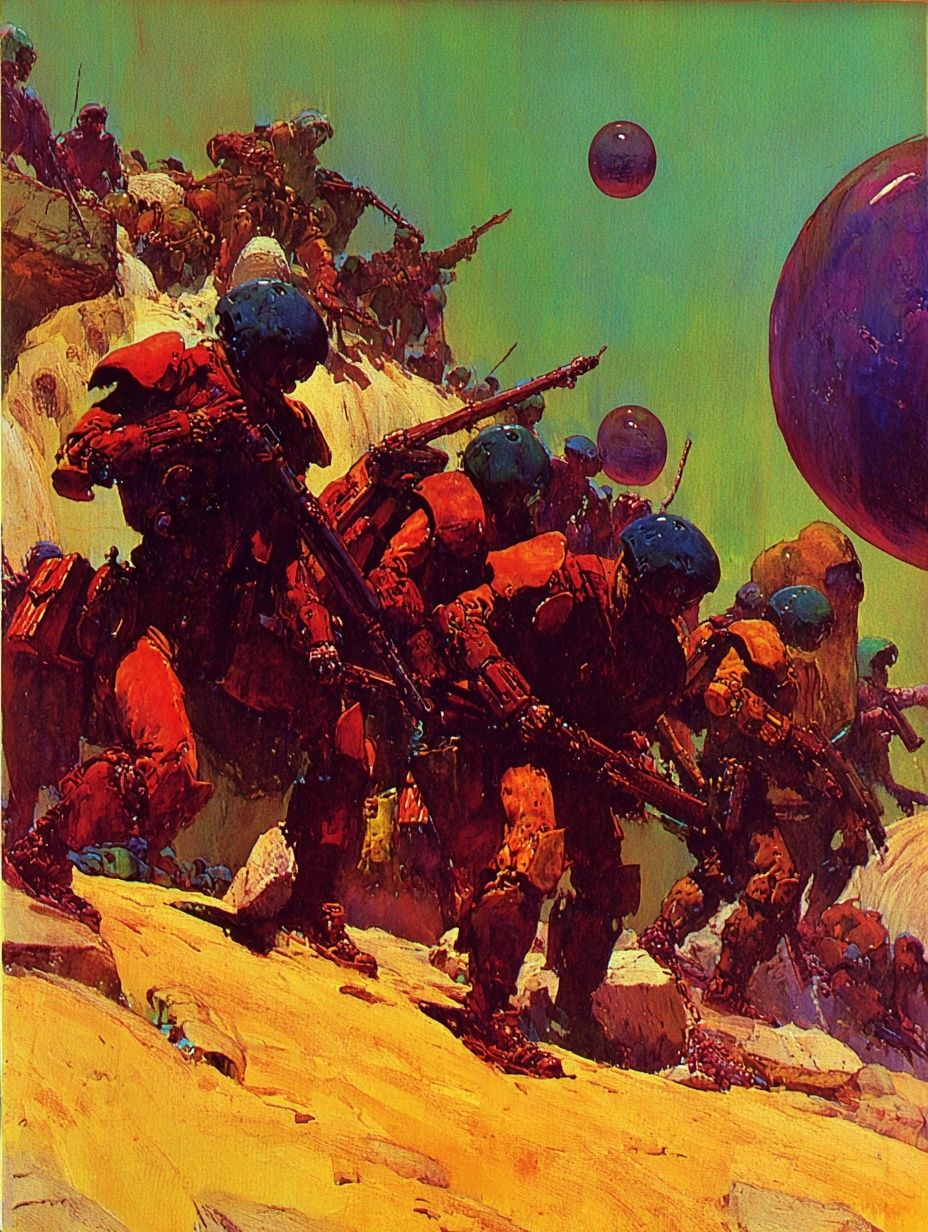 Futuristic Soldiers — Sci-Fi Print. poster — fine-art art