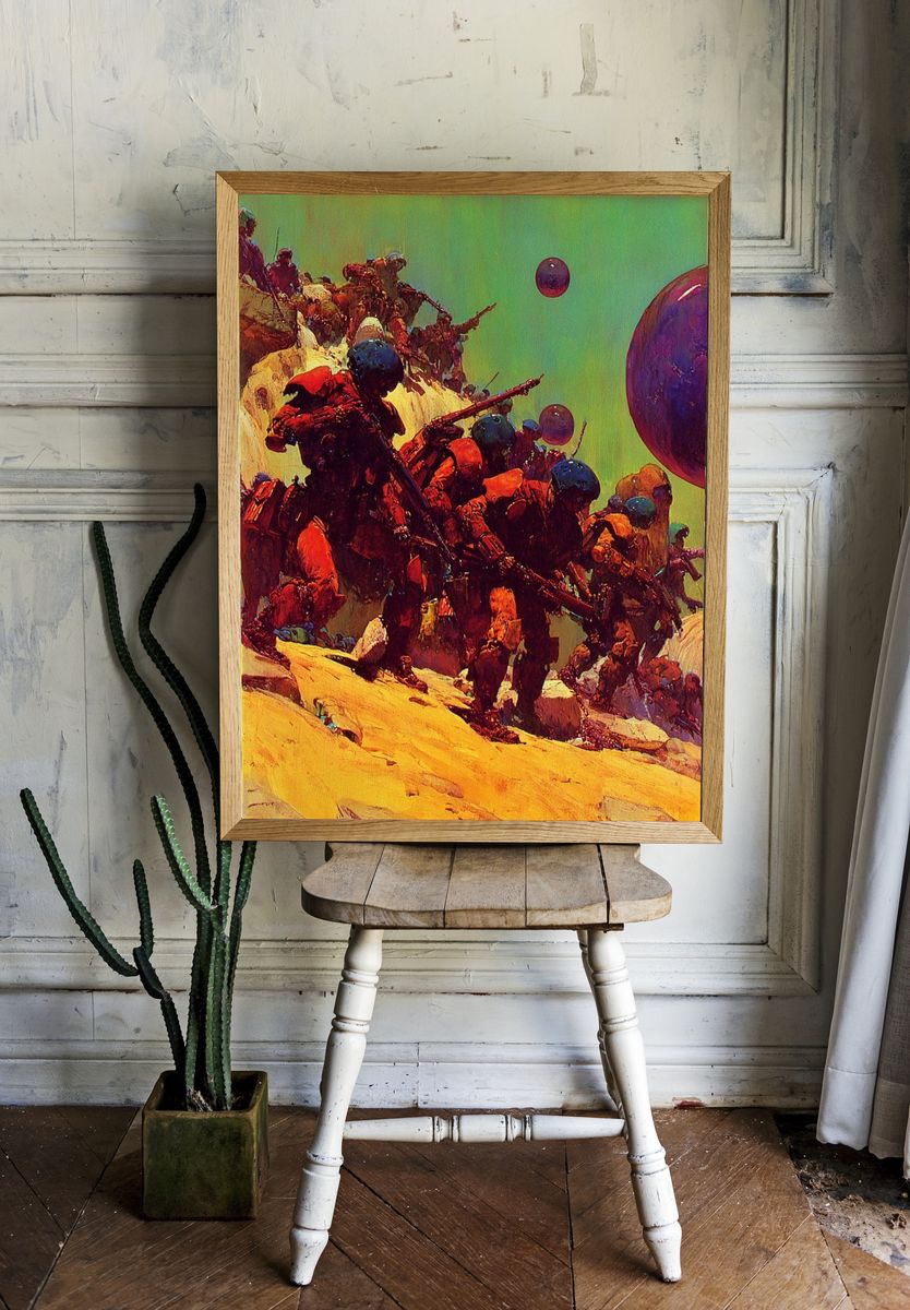 Futuristic Soldiers — Sci-Fi Print. — room view 1