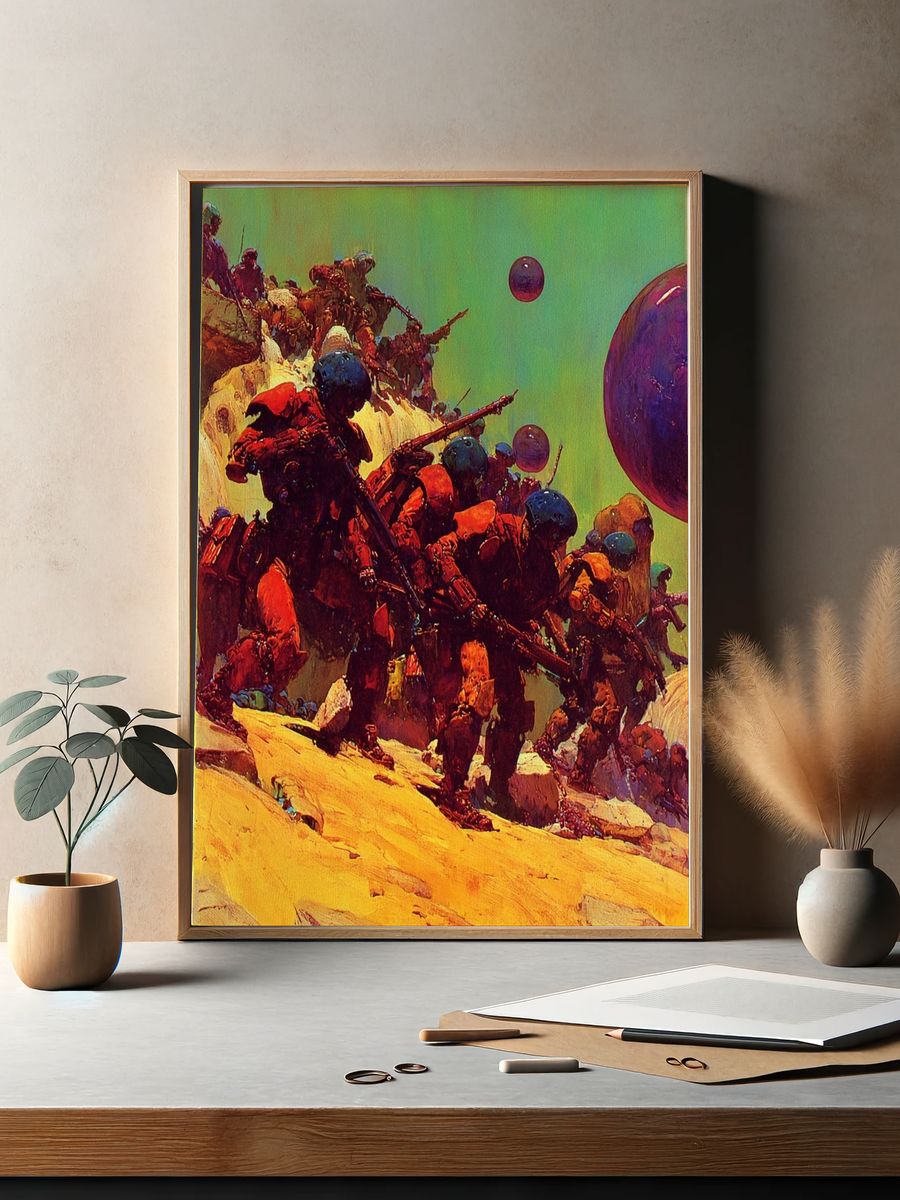 Futuristic Soldiers — Sci-Fi Print. — room view 2