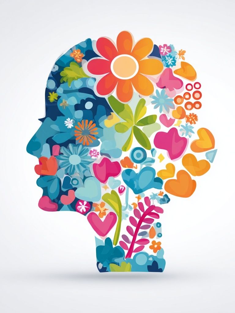 Floral Silhouette — Illustration Print. poster — illustration art