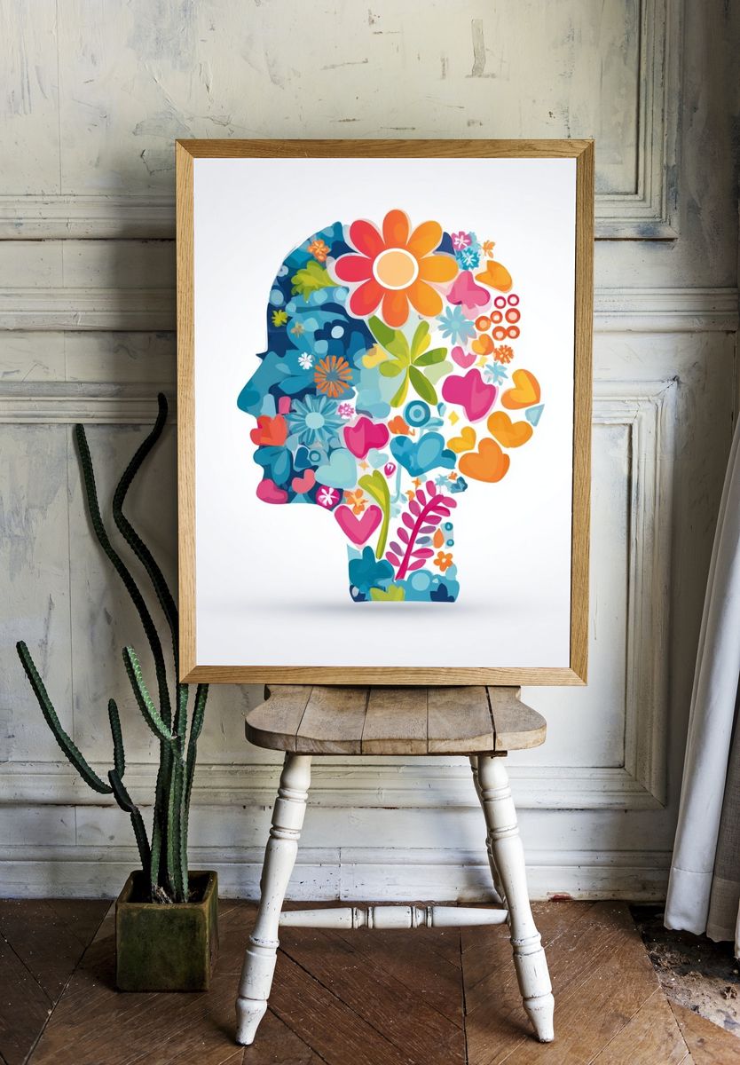 Floral Silhouette — Illustration Print room preview