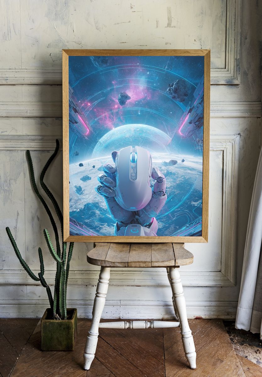 Futuristic Space Exploration Poster. — room view 1
