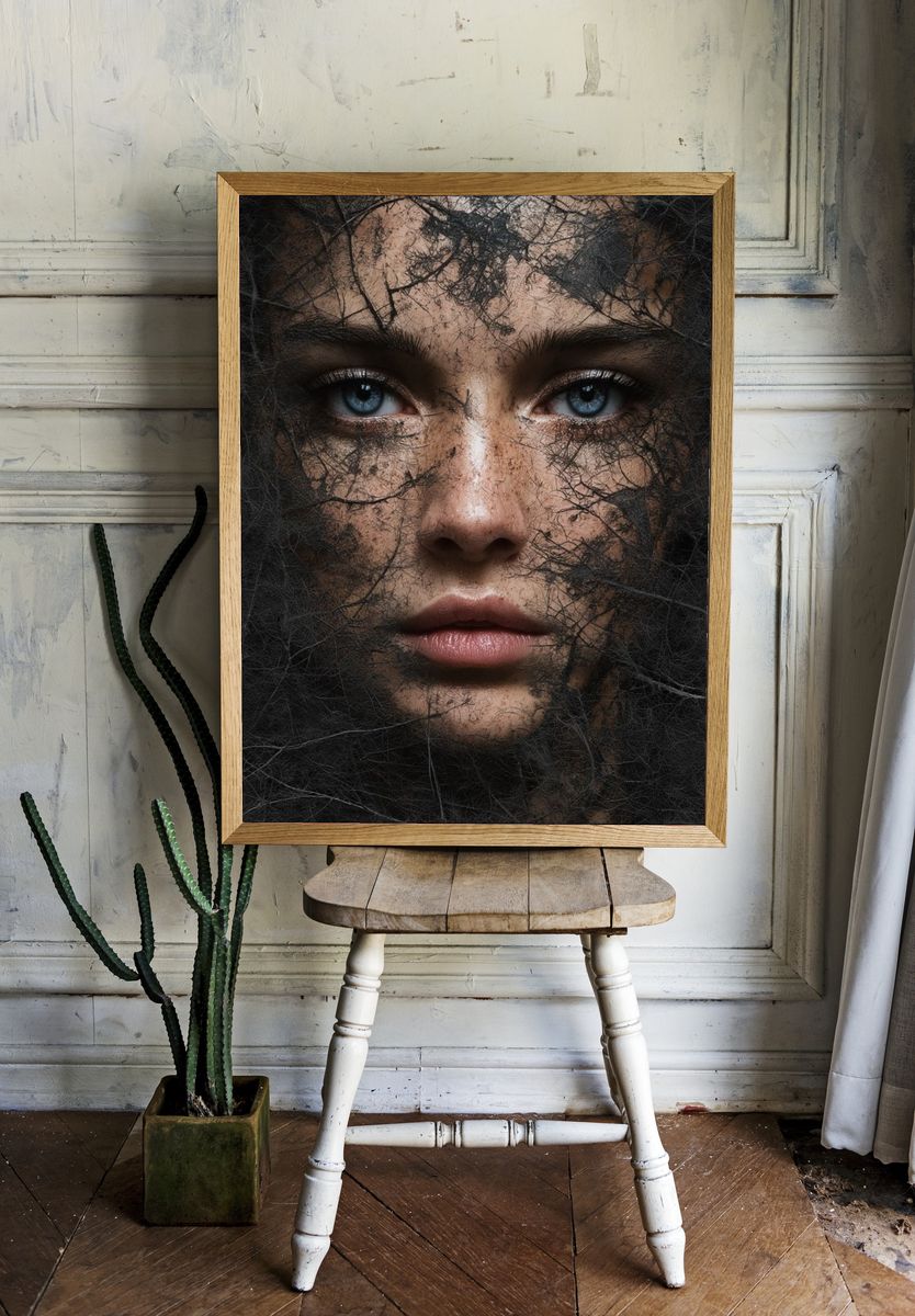 Forest Face Surrealism Poster. — room view 1