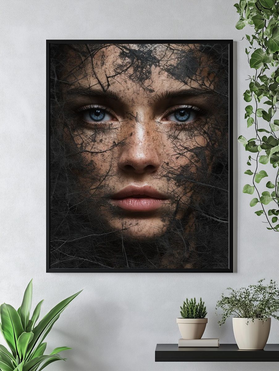 Forest Face Surrealism Poster. — room view 4