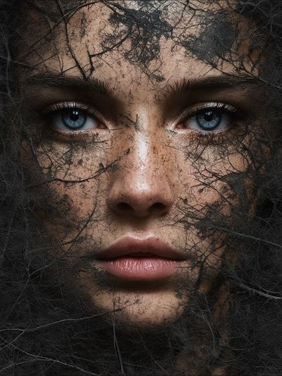 Forest Face Surrealism Poster. poster
